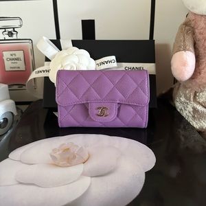 ๐โจCHANEL PURPLE SNAP CARD HOLDER โจ๐